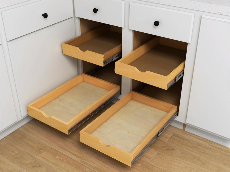 Elysian Pull-Out Tray Organizer, 17" W Ã— 21" D Sliding Storage Drawer with Full-Extension 35mm Ball-Bearing Slides, Roll-Out Shelf for Kitchen Cabinet Organization - Image 3